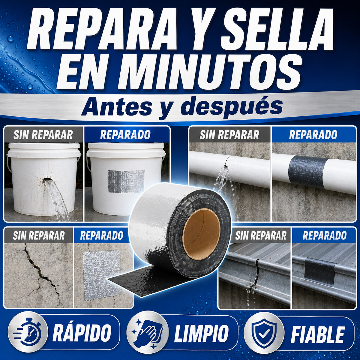 💧 ¡SELLA GOTERAS Y FILTRACIONES EN MINUTOS! CINTA STANTEK®                       -44% OFF Paga al recibir