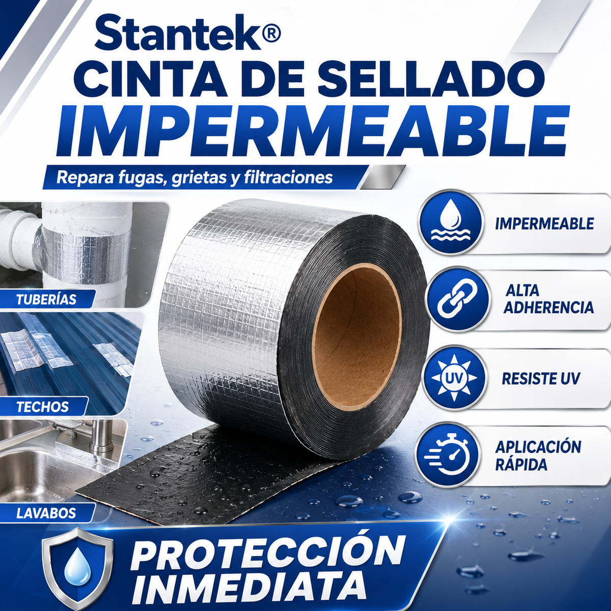 💧 ¡SELLA GOTERAS Y FILTRACIONES EN MINUTOS! CINTA STANTEK®                       -44% OFF Paga al recibir